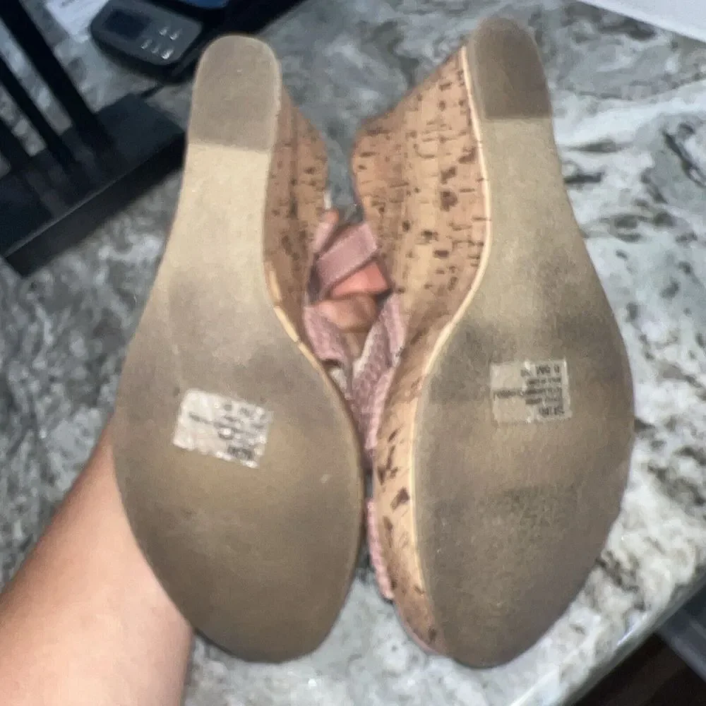 POP Women's Seri Blush Cork Wedge Platform Sandals - Size 8.5 M‎
